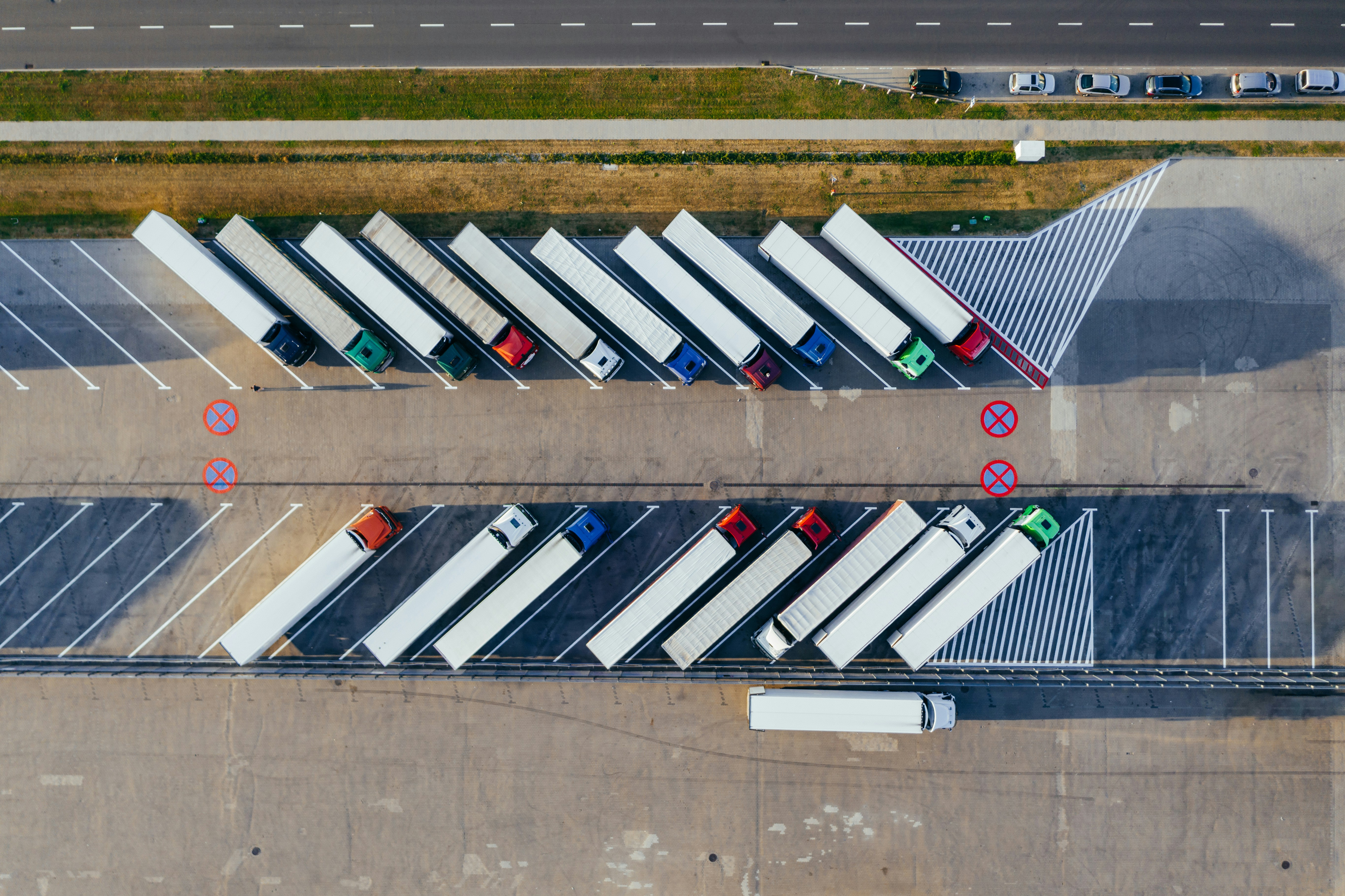 Fleet of freight trucks